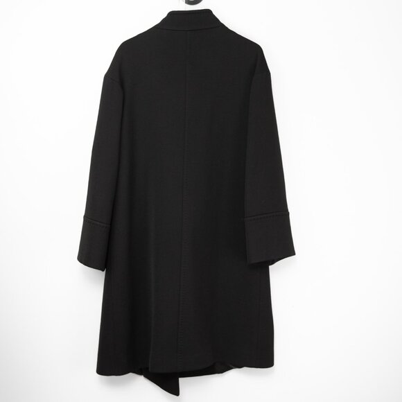 Cinzia Rocca Coat Pure Virgin Wool Topper Italian Made Jacket Black Size 44 - Picture 2 of 8